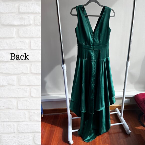 Custom Tailored Green Evening Gown by Yaly Couture Elegant Formal Dress Medium - Picture 5 of 10